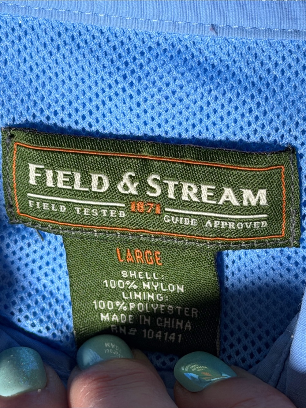 Field & Stream Men's Long Sleeve Fishing Shirt Blue Size Large - Picture 3 of 4